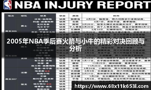 2005年NBA季后赛火箭与小牛的精彩对决回顾与分析